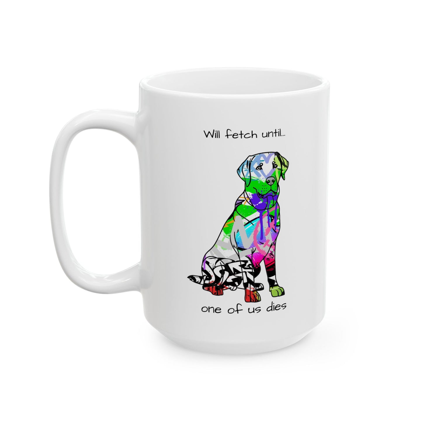 Street art inspired dog lover mug featuring vibrant urban designs and canine themes for enthusiasts