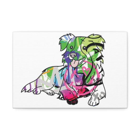 Colorful Graffiti Dog Canvas Wall Art Prints, Vibrant Pet Portraits and Urban Animal Decor - LaGrutta Art and Designs