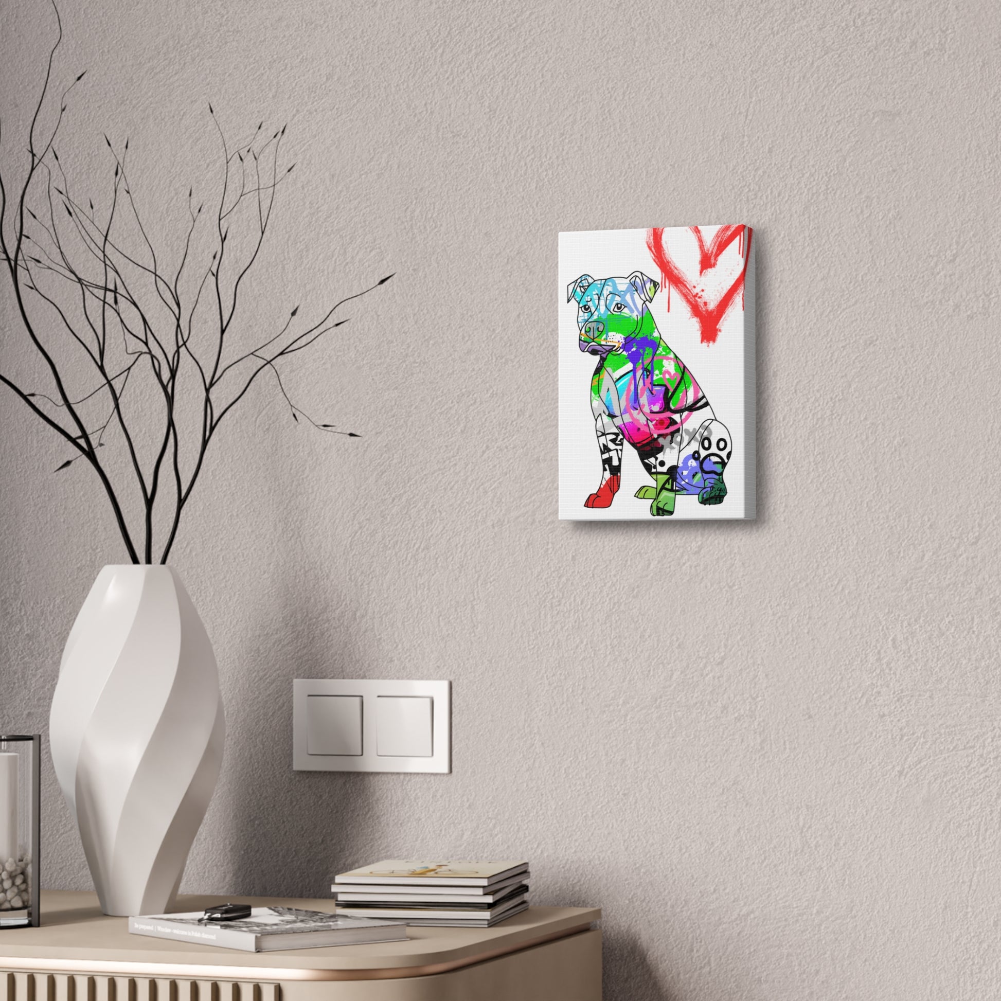 Urban Pitbull design featured on high-quality canvas art, perfect for modern home décor and contemporary style.