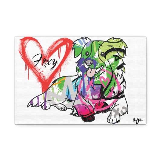 Personalized Border Collie portrait showcasing unique breed characteristics in a custom design