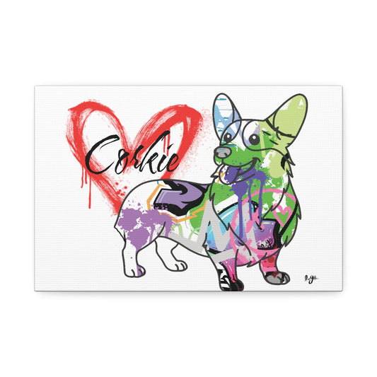 Personalized Corgi illustration showcasing custom pet portraits for unique home decor and gifts