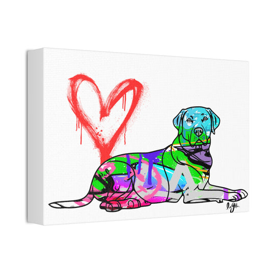 Colorful Graffiti Dog Canvas Wall Art Prints, Vibrant Pet Portraits and Urban Animal Decor - LaGrutta Art and Designs