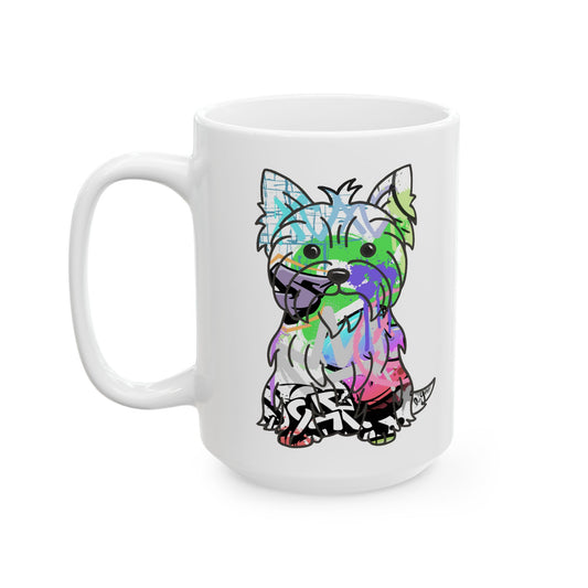 Personalized Yorkie Mug - Graffiti Street Art Dog Gift
