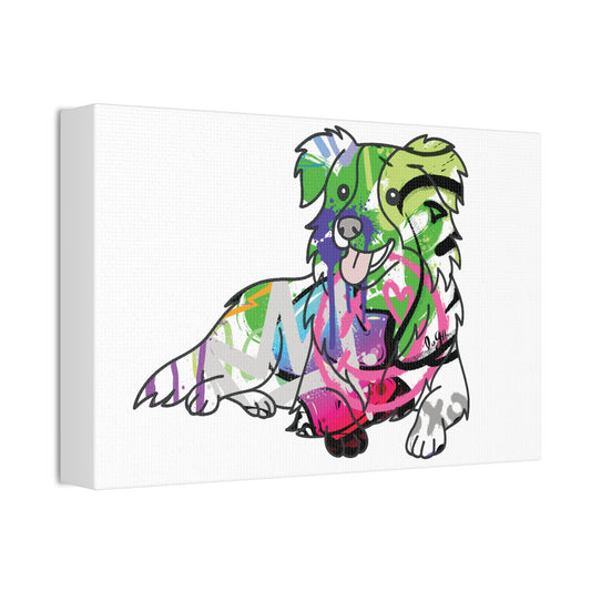 Colorful Graffiti Dog Canvas Wall Art Prints, Vibrant Pet Portraits and Urban Animal Decor - LaGrutta Art and Designs