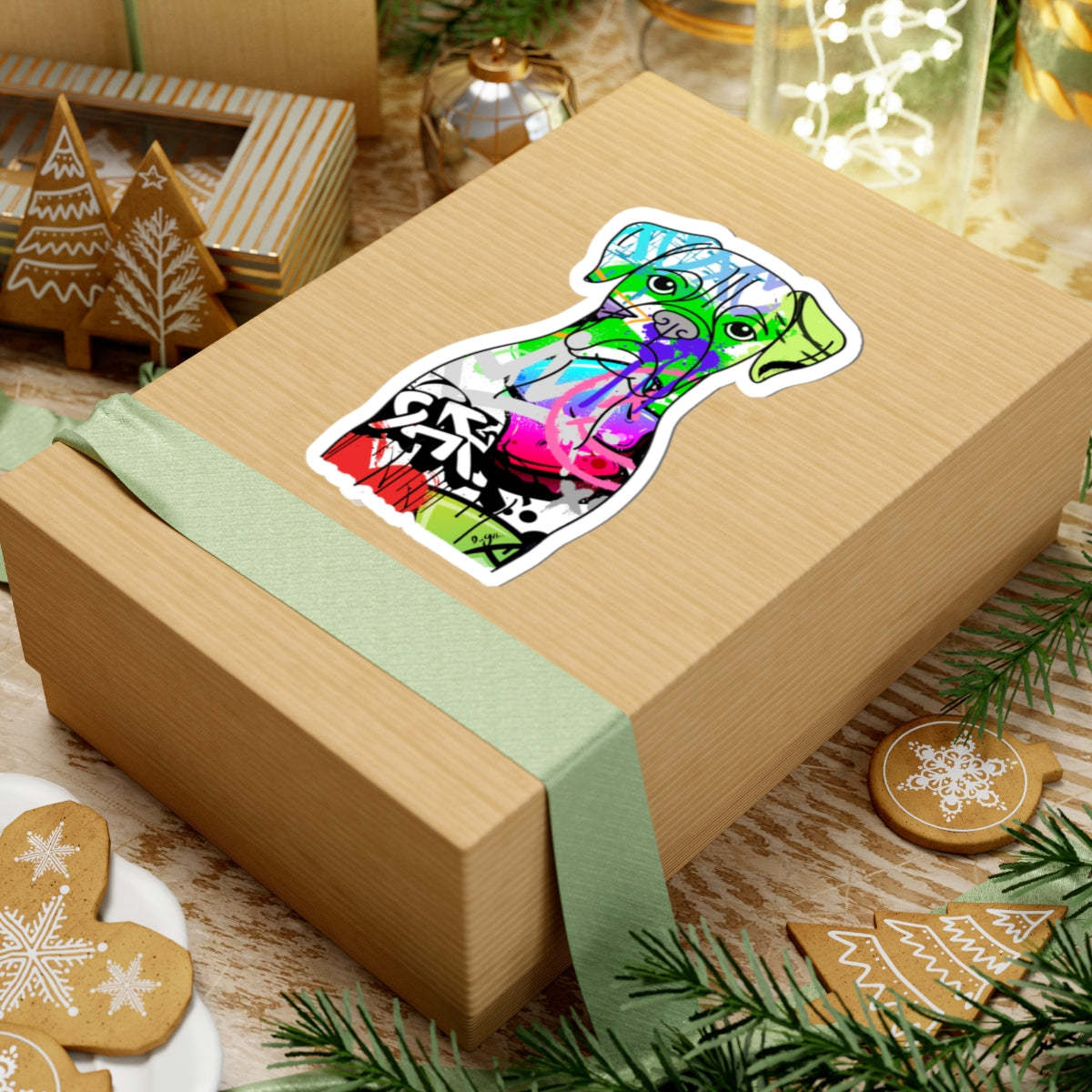 Graffiti Boxer Dog Sticker