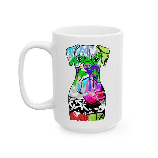 Personalized Boxer Mug | Graffiti Street Art Dog Gift
