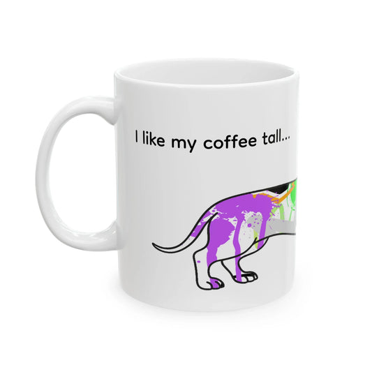 Dachshund Mug | Graffiti Street Art Dog Gift | 'I Like My Coffee Tall and My Dogs Long' | Wraparound Design - LaGrutta Art and Designs