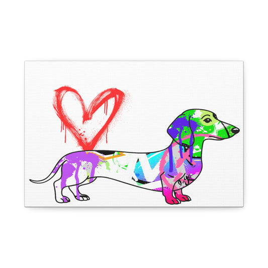 Colorful Graffiti Dog Canvas Wall Art Prints, Vibrant Pet Portraits and Urban Animal Decor - LaGrutta Art and Designs
