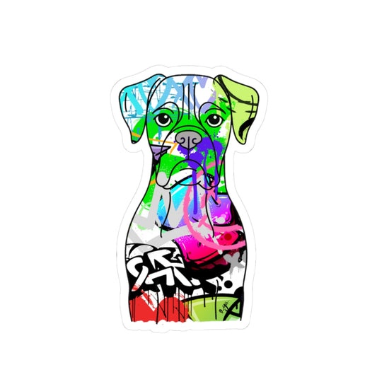 Graffiti Boxer Dog Sticker