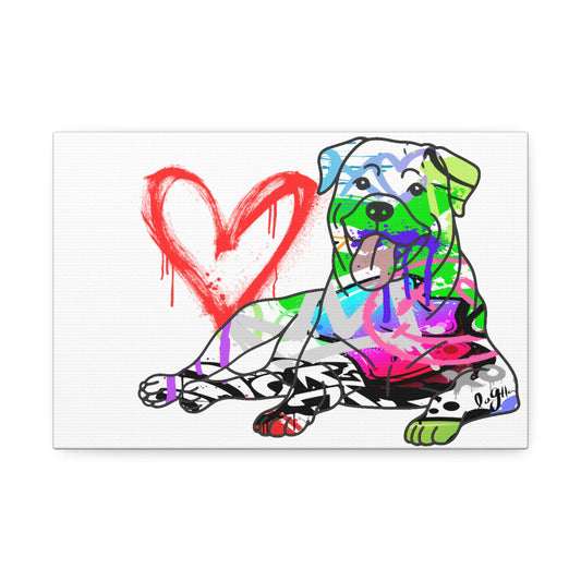 Colorful Graffiti Dog Canvas Wall Art Prints, Vibrant Pet Portraits and Urban Animal Decor - LaGrutta Art and Designs