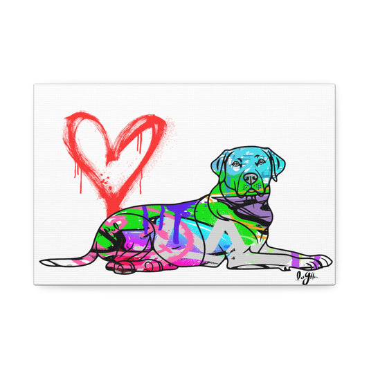 Colorful Graffiti Dog Canvas Wall Art Prints, Vibrant Pet Portraits and Urban Animal Decor - LaGrutta Art and Designs