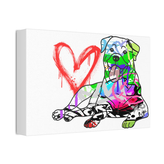 Colorful Graffiti Dog Canvas Wall Art Prints, Vibrant Pet Portraits and Urban Animal Decor - LaGrutta Art and Designs