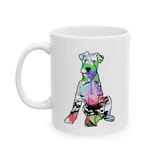 Personalized Airedale Dog Ceramic Mug, Graffiti Street Art Style Coffee Cup - LaGrutta Art and Designs