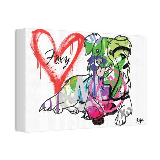 Personalized Border Collie portrait showcasing unique breed characteristics in a custom design