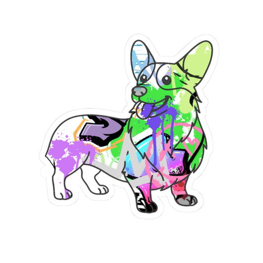 Graffiti Corgi Street Art Sticker