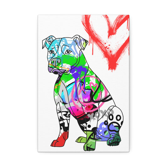Urban Pitbull design featured on high-quality canvas art, perfect for modern home décor and contemporary style.