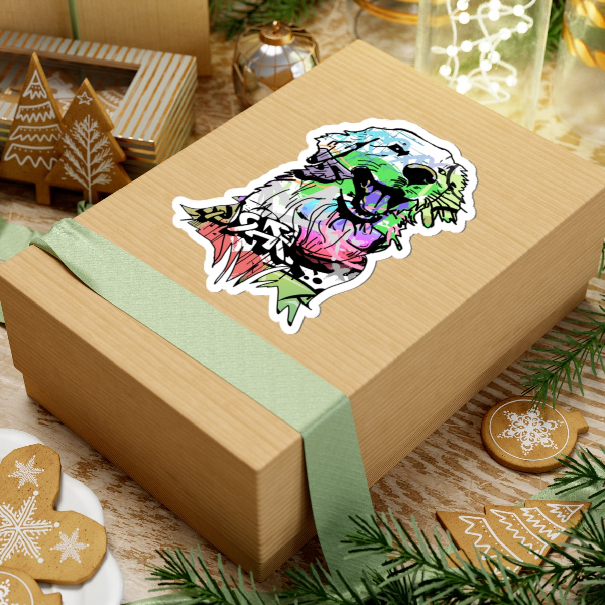Graffiti Golden Retriever Sticker