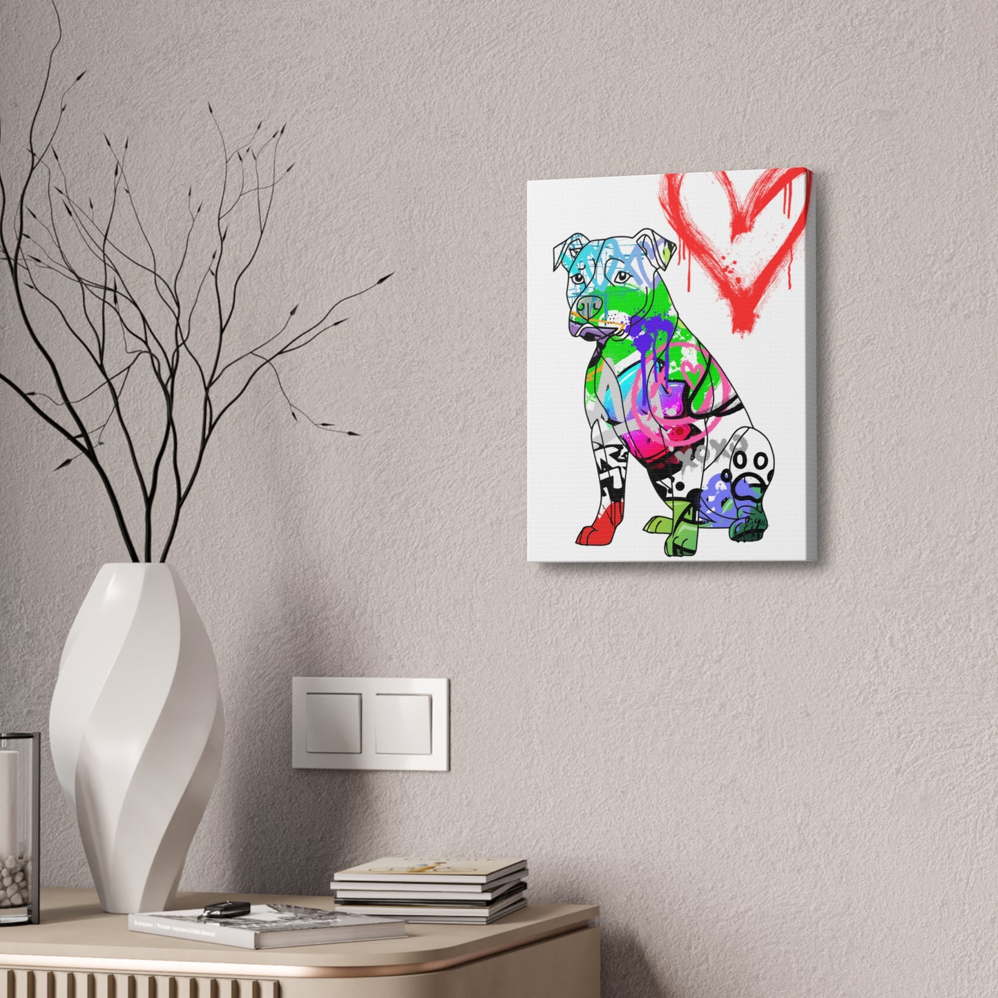 Urban Pitbull design featured on high-quality canvas art, perfect for modern home décor and contemporary style.