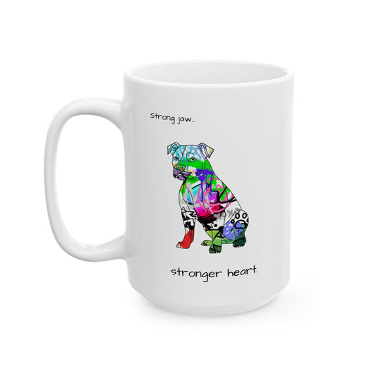 Pitbull dog illustration on a ceramic mug, perfect gift for pet lovers and coffee enthusiasts
