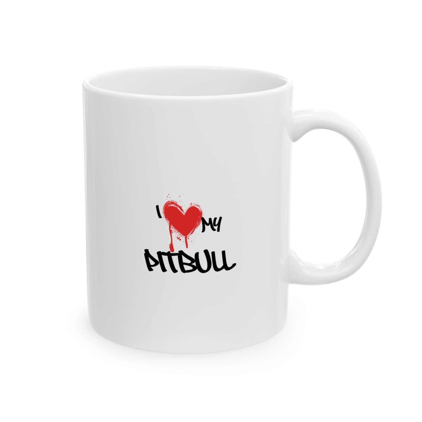 Pitbull dog illustration on a ceramic mug, perfect gift for pet lovers and coffee enthusiasts