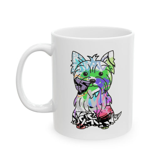 Personalized Yorkie Mug - Graffiti Street Art Dog Gift
